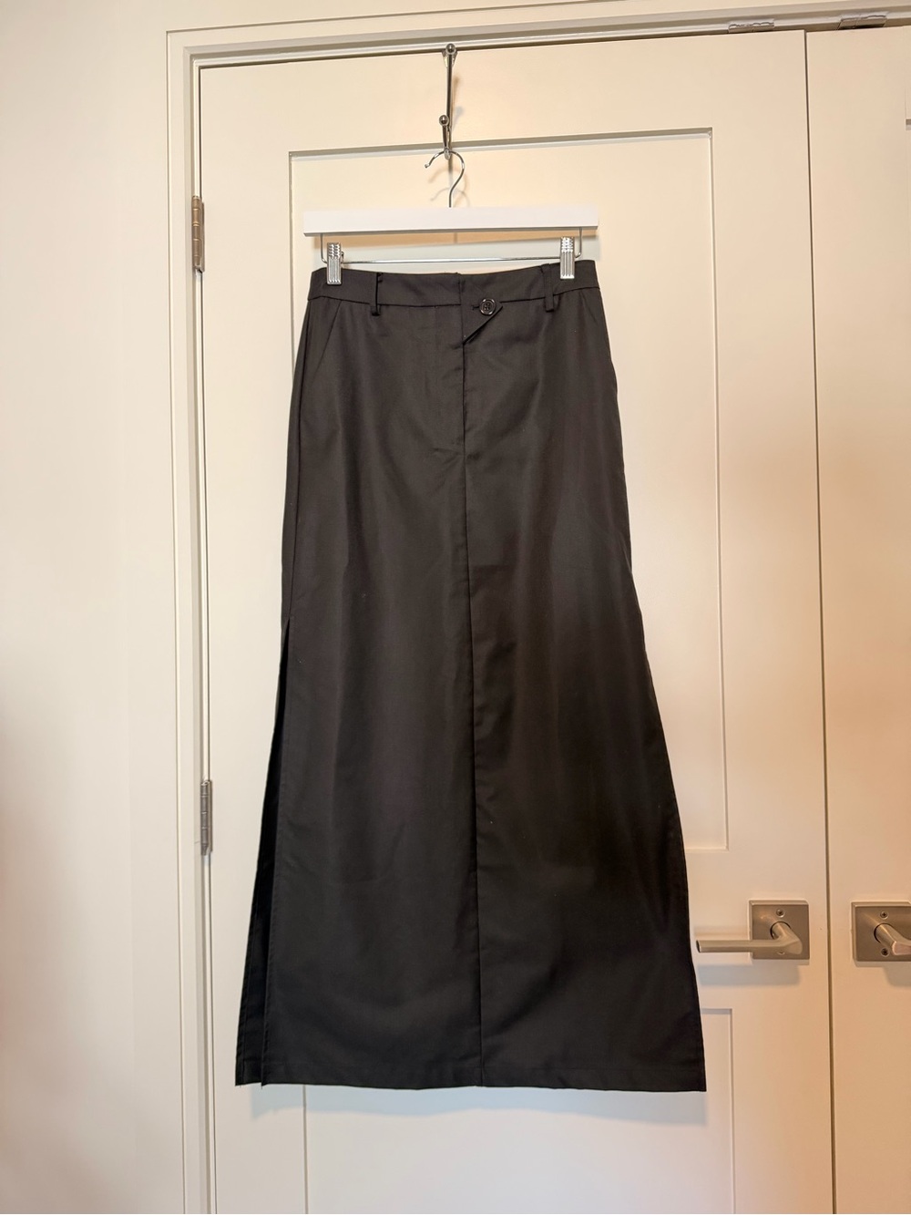 Commense Black Maxi Skirt with Side Slits